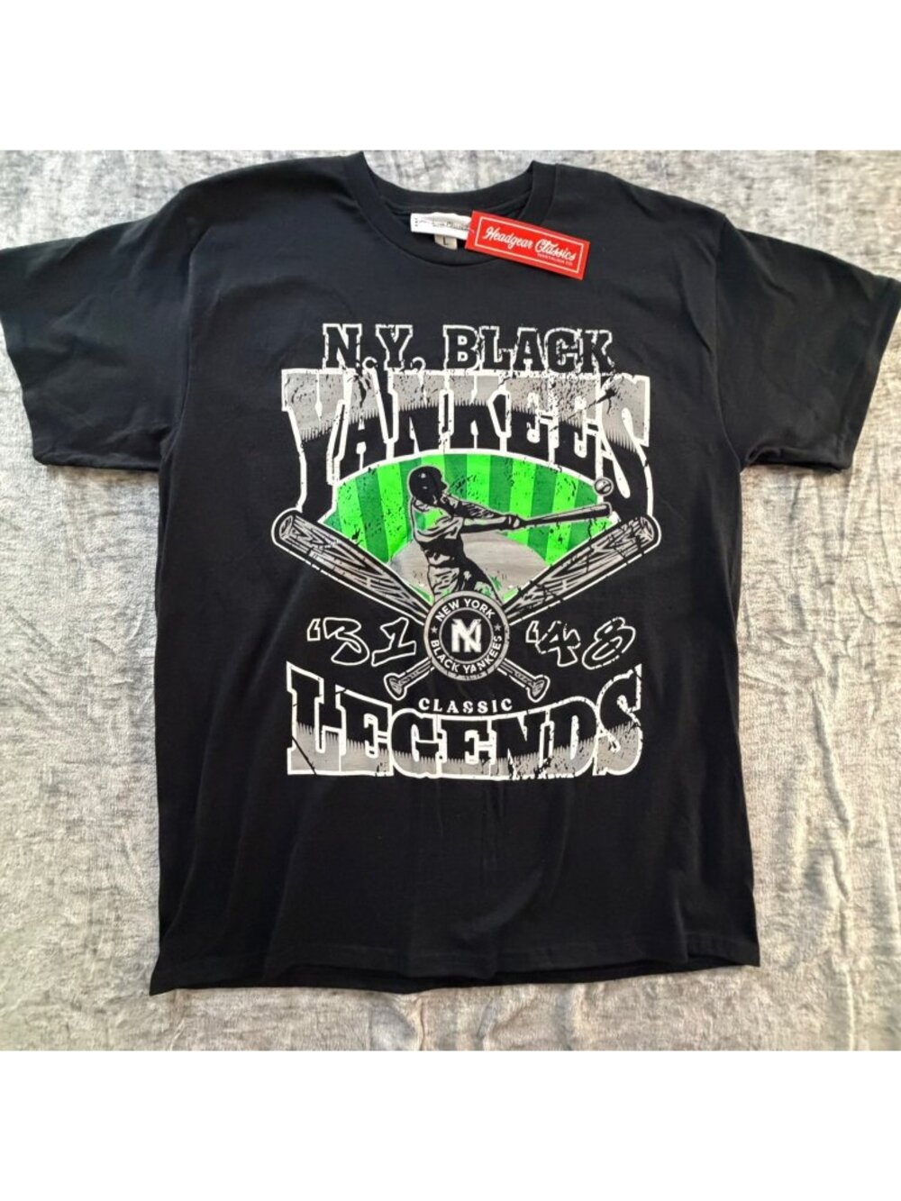 New York Black Yankees T-Shirt Headgear Classics Size Large Negro Leagues
